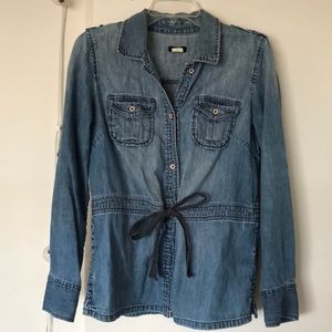 J CREW denim button up top